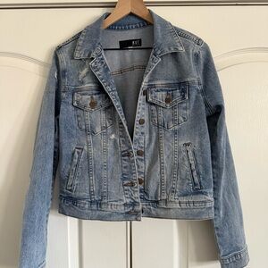 Kut from the Kloth Light Blue Distressed Denim Jacket